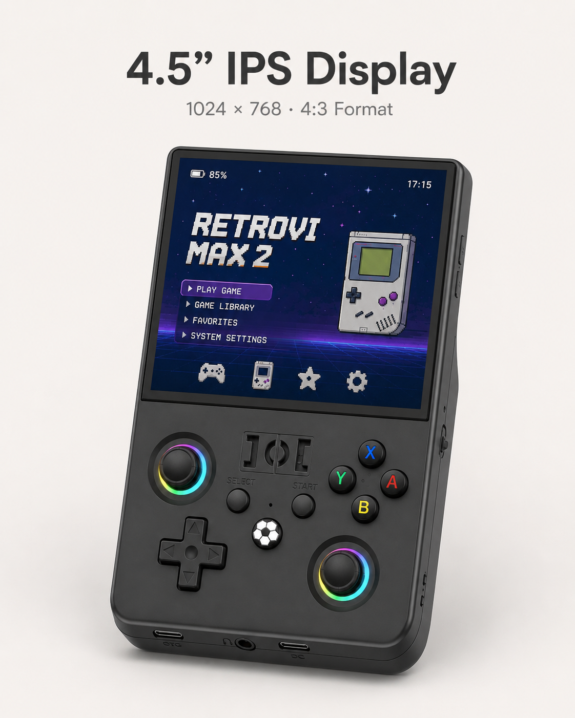 Pantalla IPS de la Retrovi Max 2